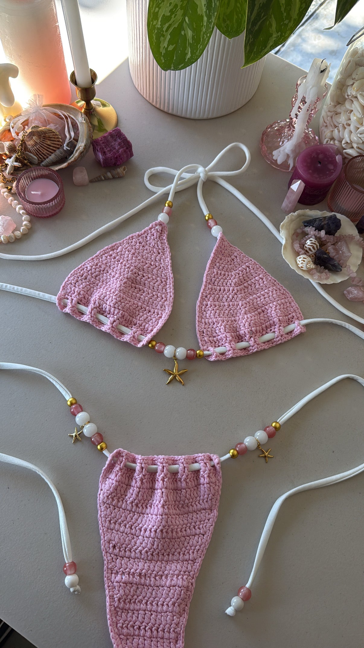 baby pink crochet bottoms