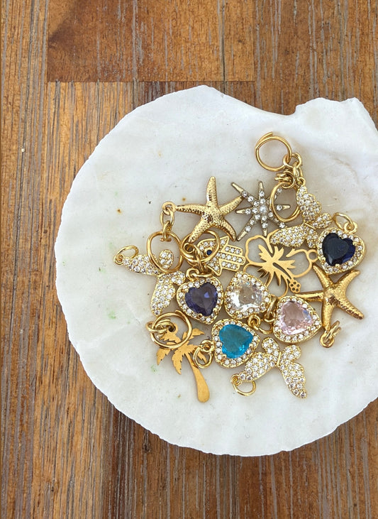 assorted matching charms