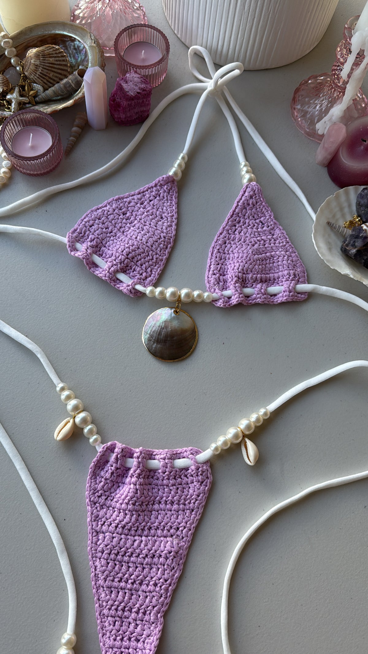 lilac crochet top