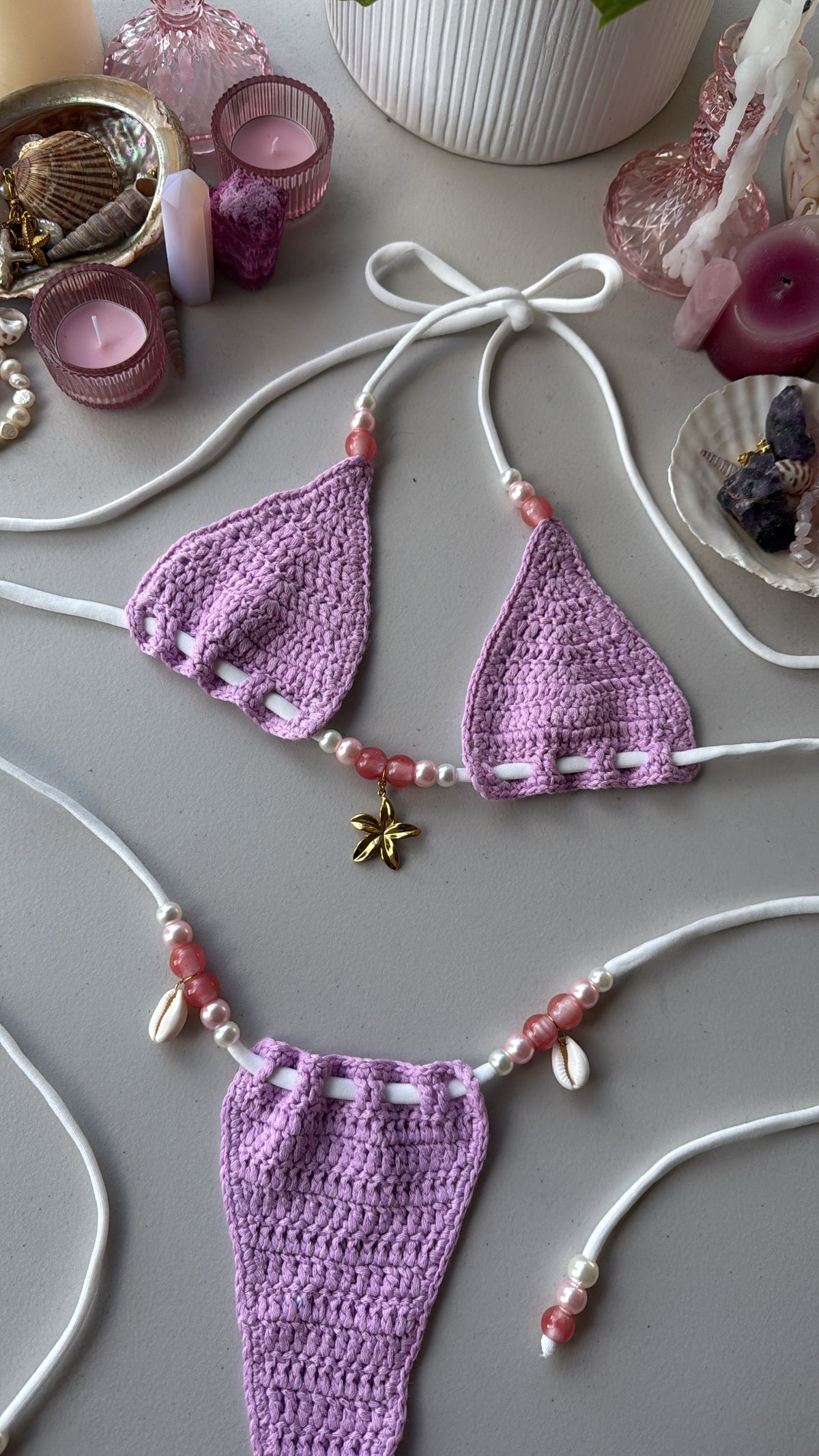 lilac crochet top