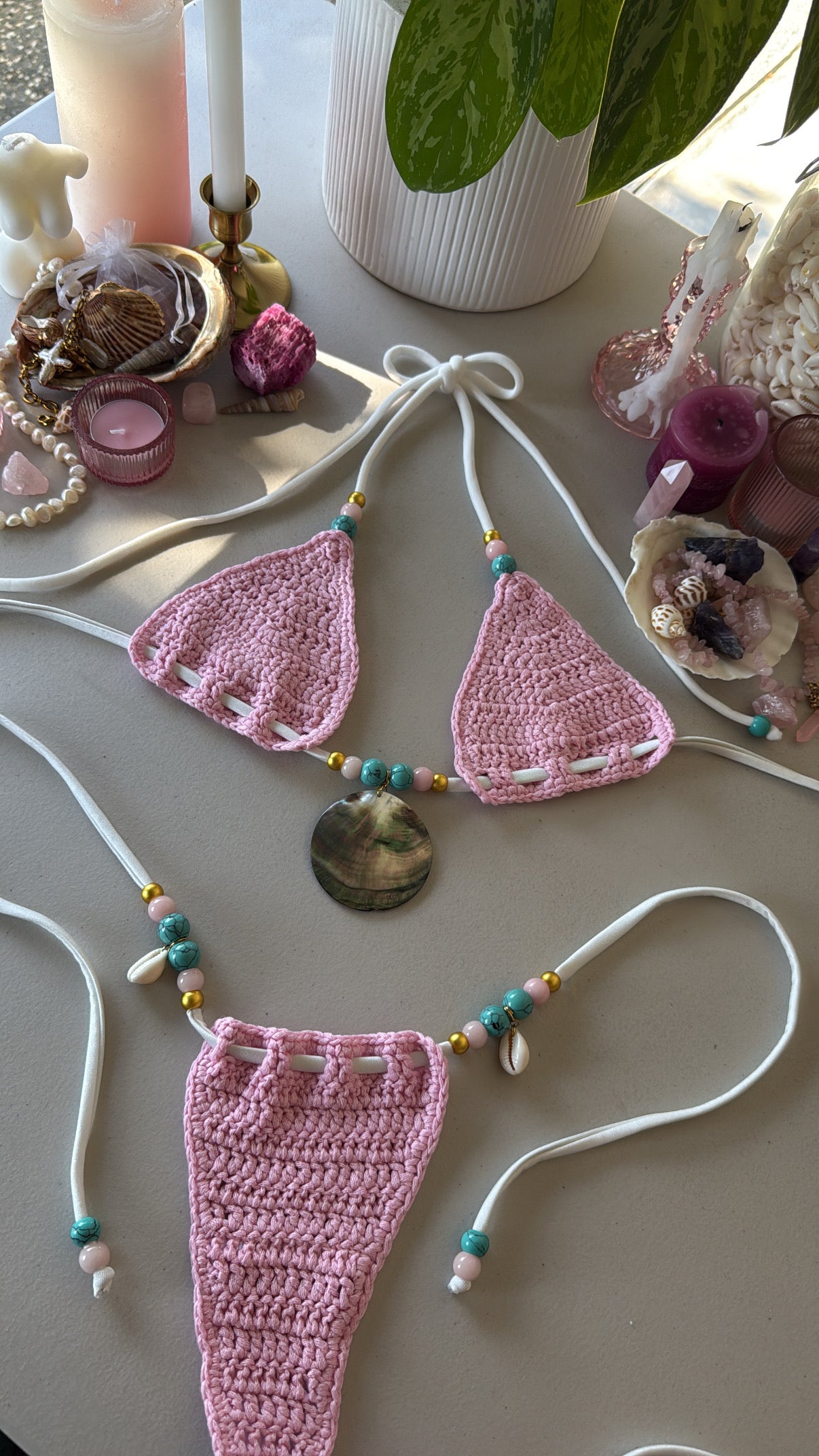 baby pink crochet bottoms
