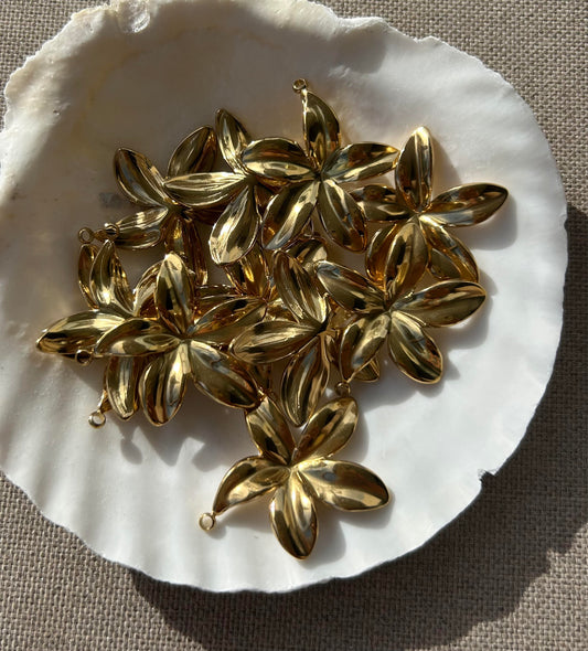 gold frangipani pendant